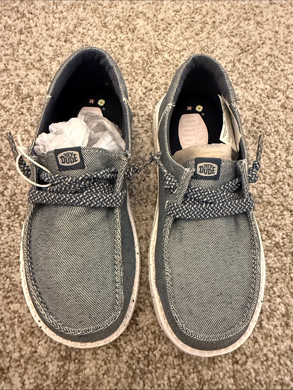 Hey Dude youth Slip-On Loafers in Blue size big kids 1 NWOT